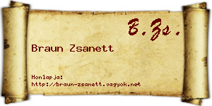 Braun Zsanett névjegykártya